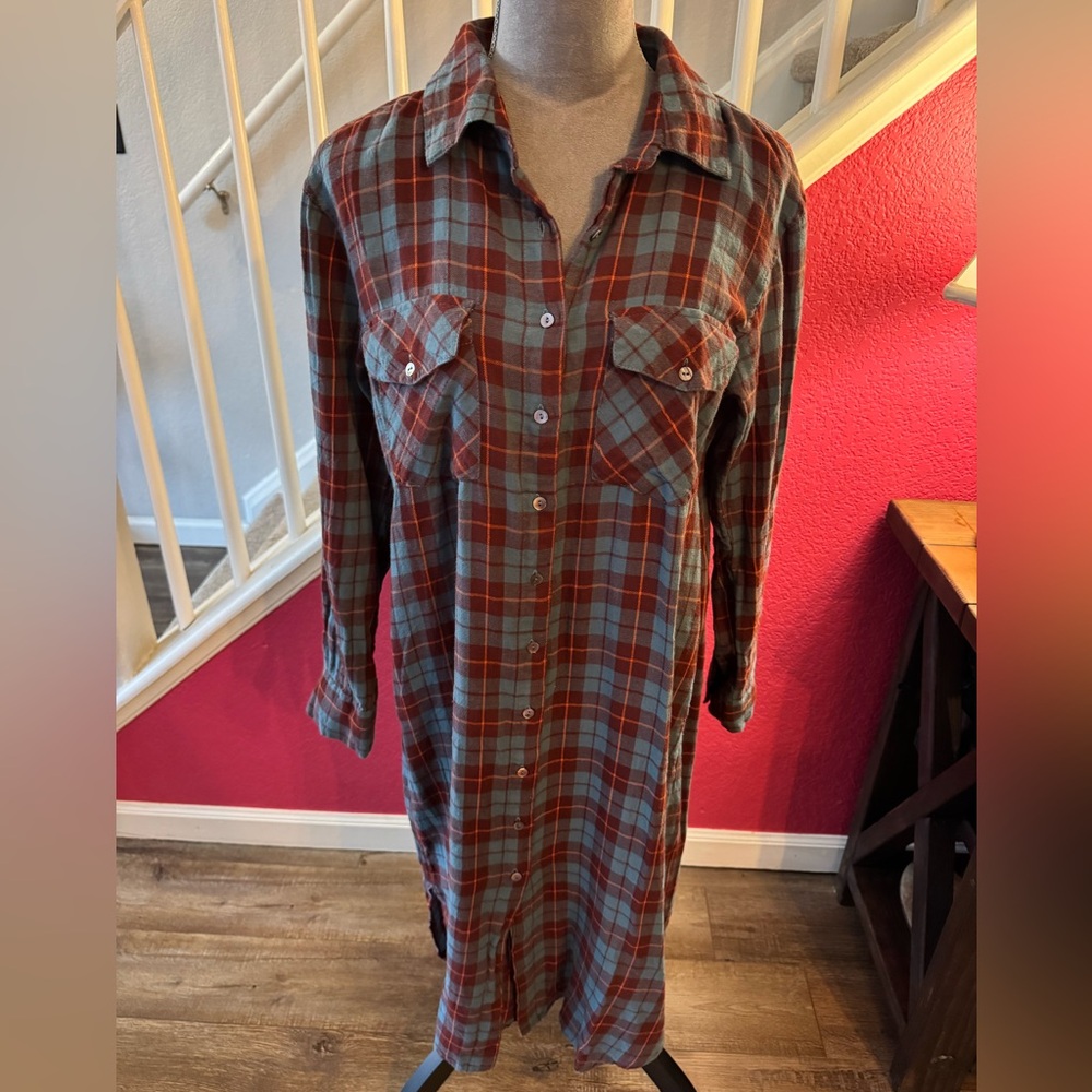 Natural life flannel plaid dress